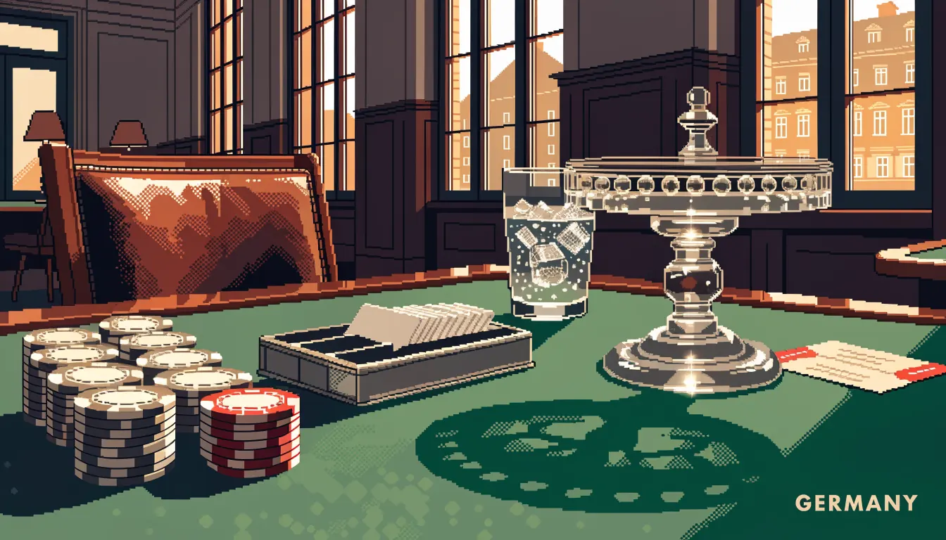 Eleganter Casino-Loungebereich mit Chips und Roulette